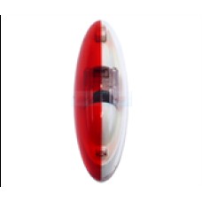 (Ref 195G) Caravan End outline Marker light Red / C;ear with white Base Metcover